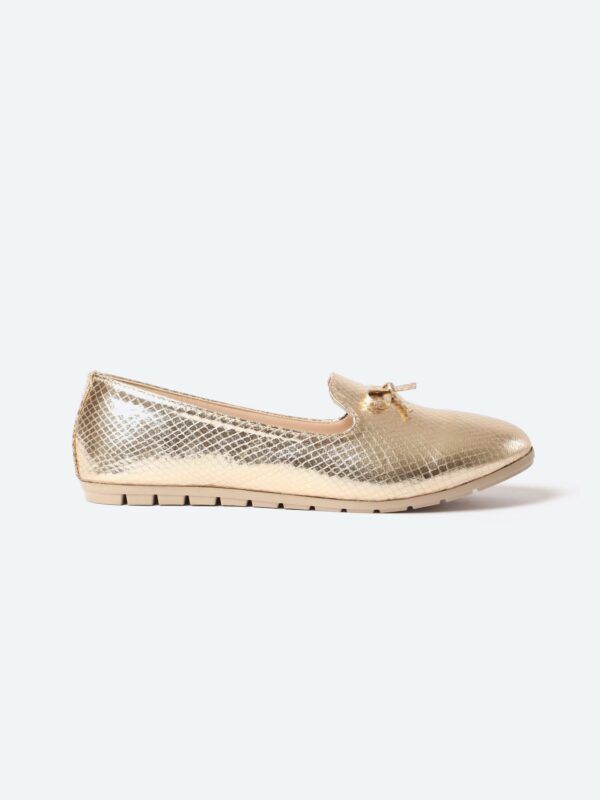 Snake Oval Toecap Slip On Ballerina