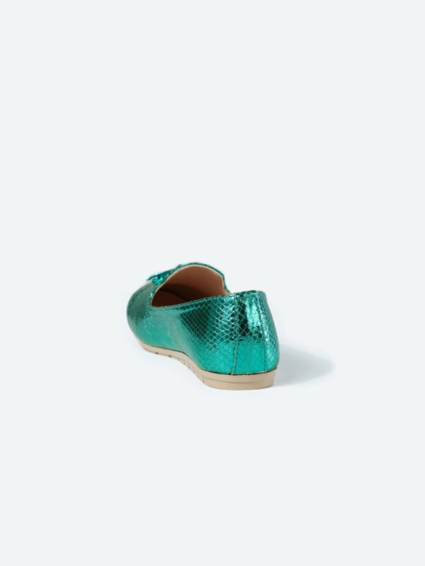 Snake Oval Toecap Slip On Ballerina - Image 19