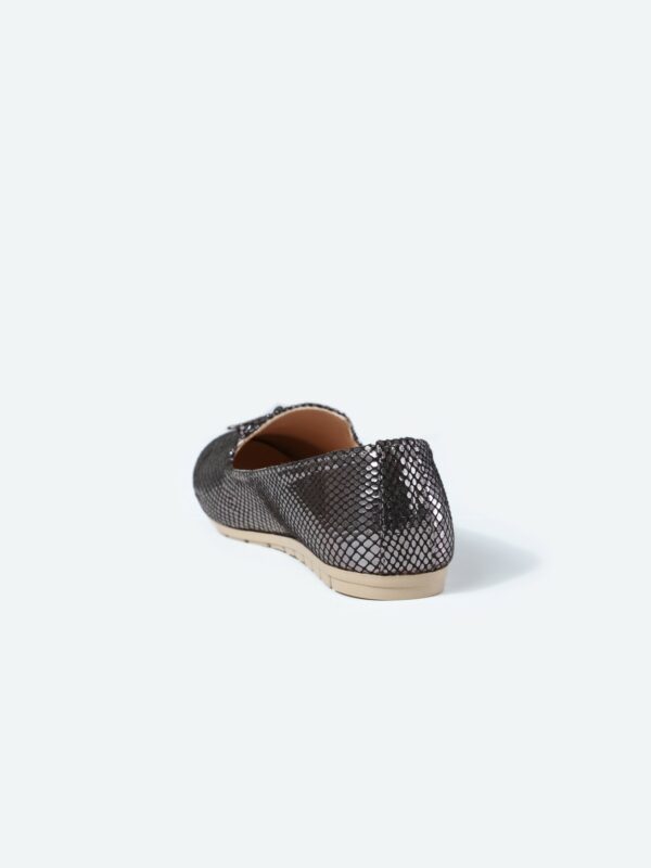 Snake Oval Toecap Slip on Ballerina - Image 16