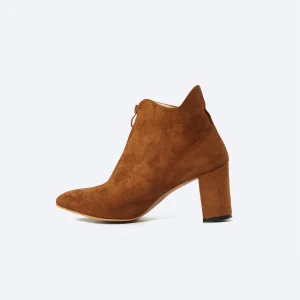 ZAHWA havan suede ankle boots front view with round toe